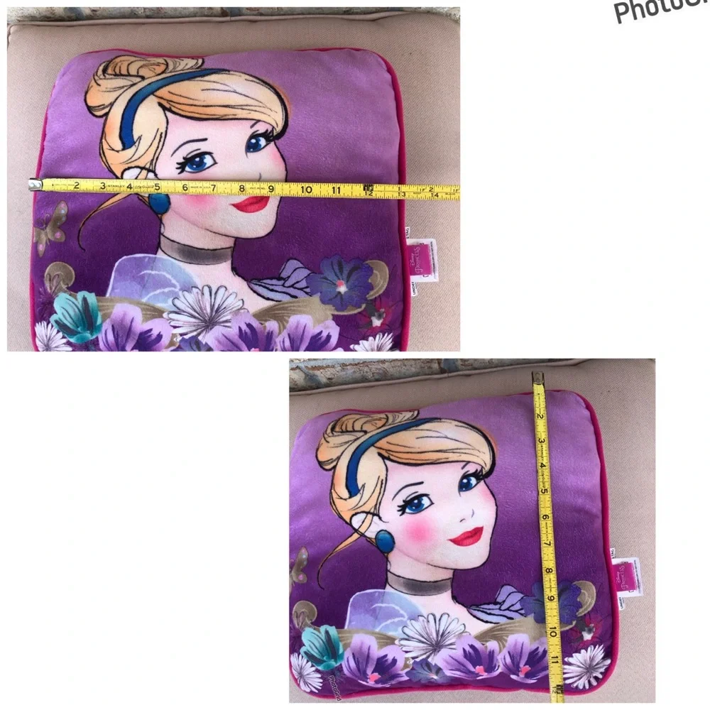 Disney Princess Cinderella Set Of 2 Pink Purple Decorative Throw Pillows